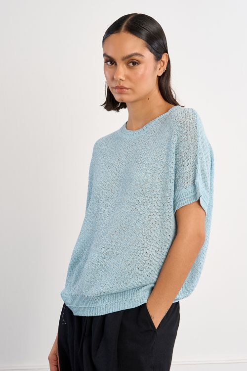 Jersey de mujer de manga corta, de punto.