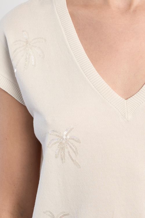 Jersey de mujer de manga corta, con estampado.