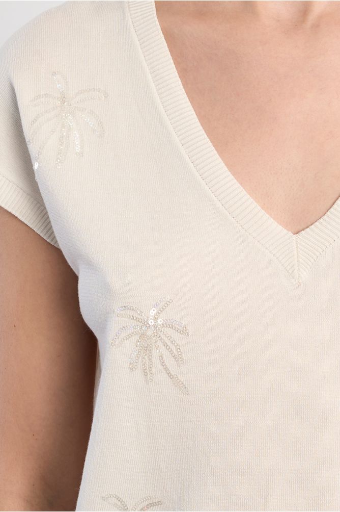 Jersey de mujer de manga corta, con estampado.
