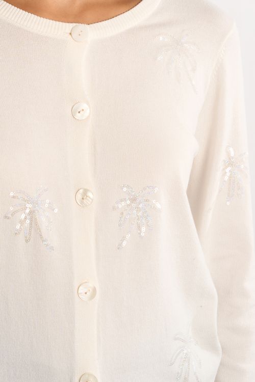 Cardigan with palm tree motifs