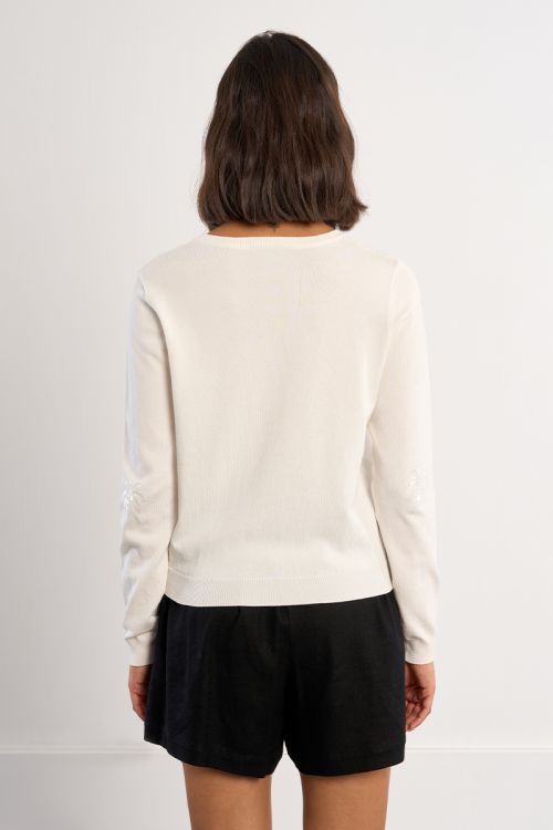 Cardigan with palm tree motifs