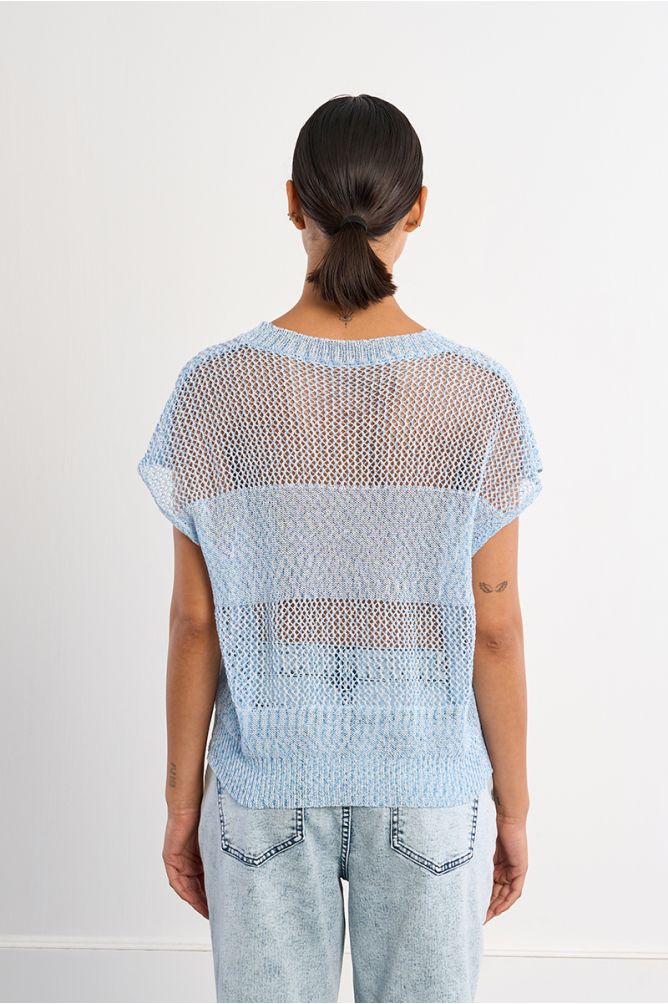 Haut en maille filet sans manches