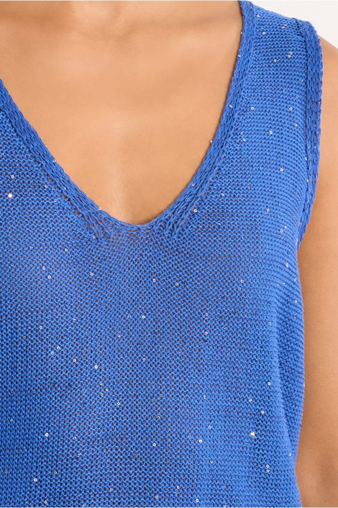 Knitted tank top, iridescent