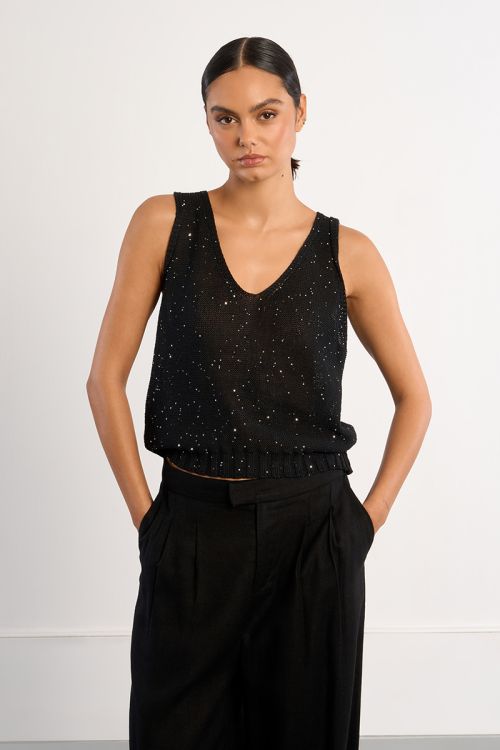 Knitted tank top, iridescent