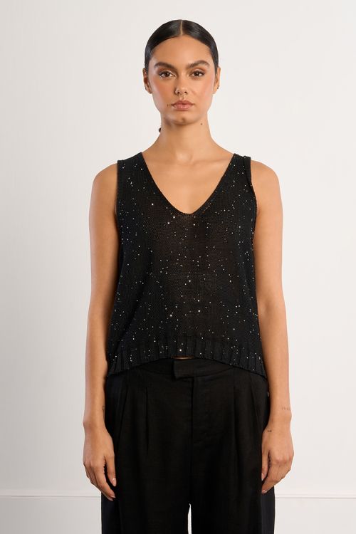 Knitted tank top, iridescent