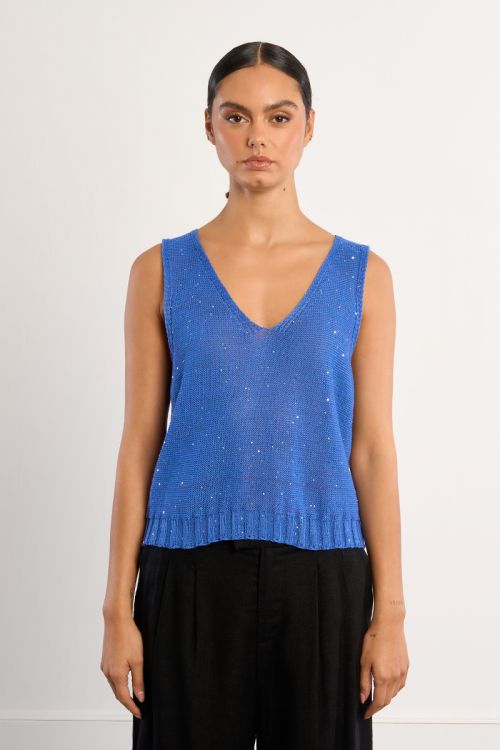 Débardeur en maille, irisé