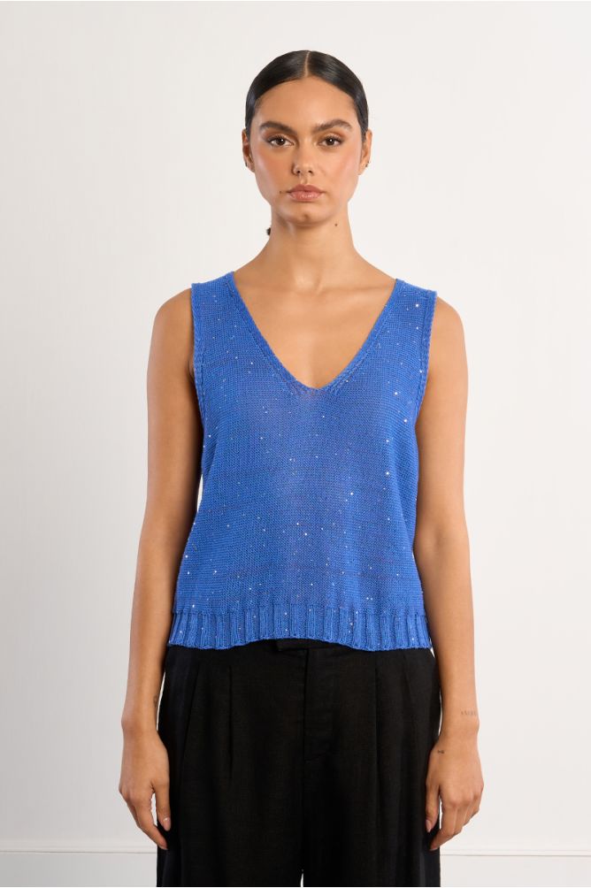 Débardeur en maille, irisé