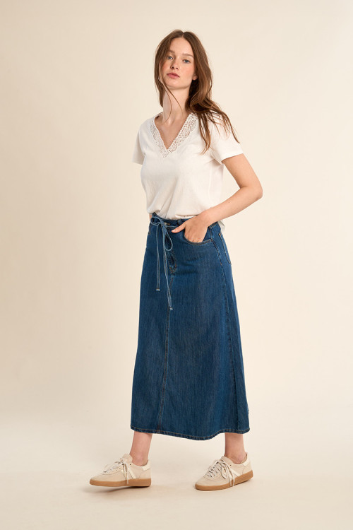 Jupe longue en denim, nouable