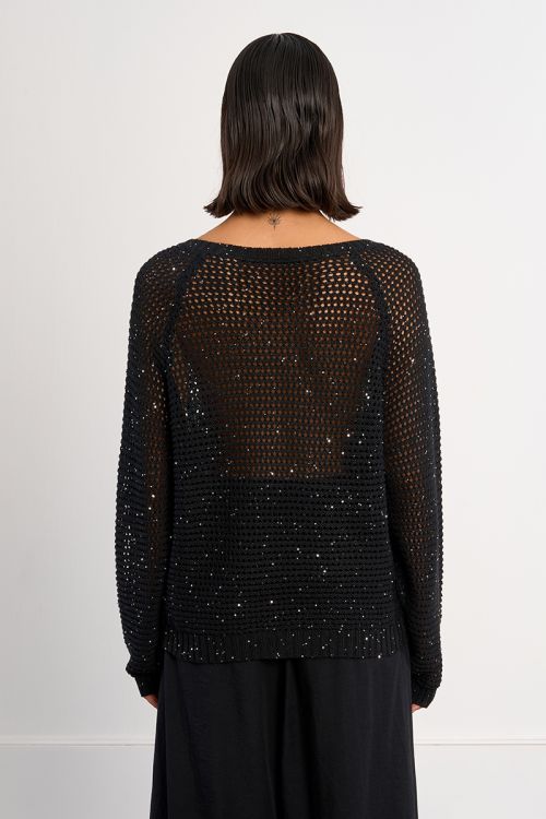 Jersey de mujer de manga larga, en punto acanalado.