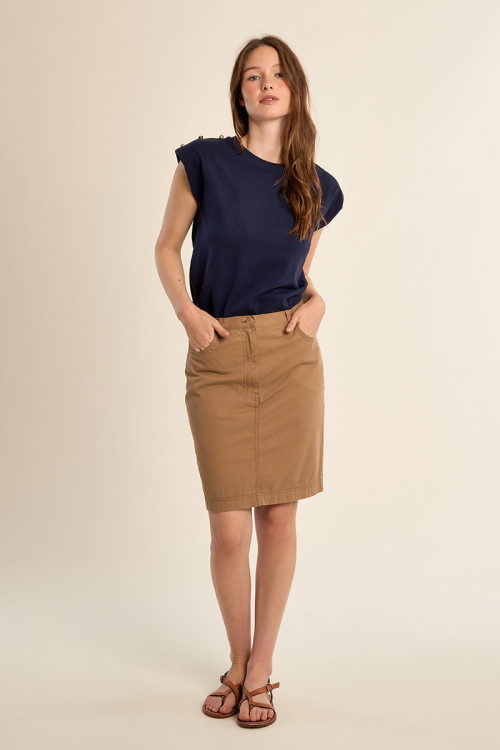 Short denim skirt