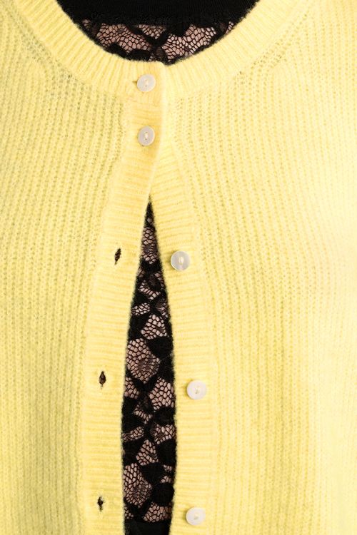 Sleeveless cardigan, buttoned