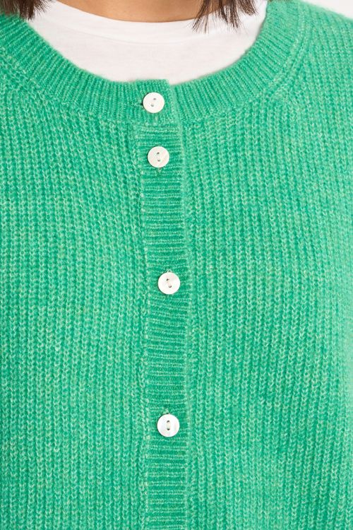 Sleeveless cardigan, buttoned