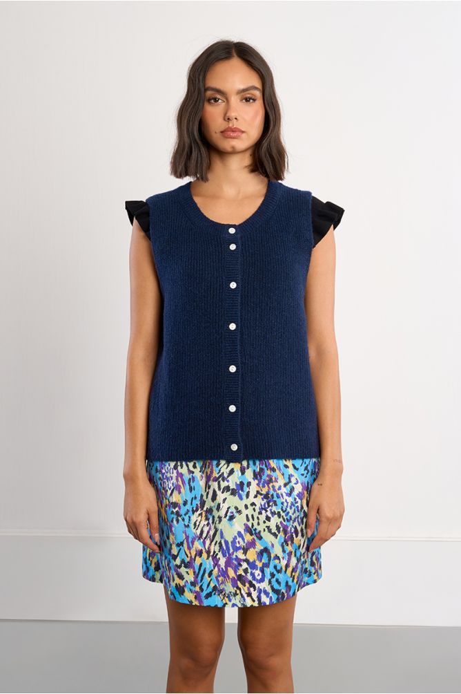 Gilet sans manches, boutonné