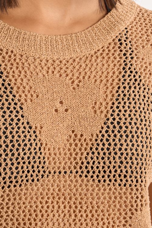 Jersey de mujer de manga corta, detalle flores.