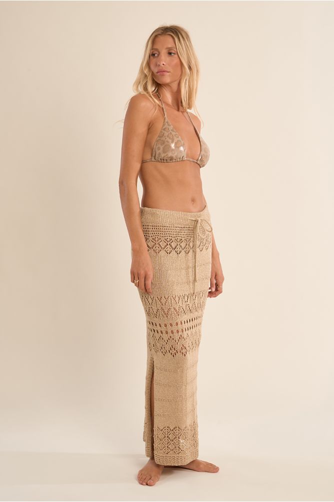 Long crochet beach skirt