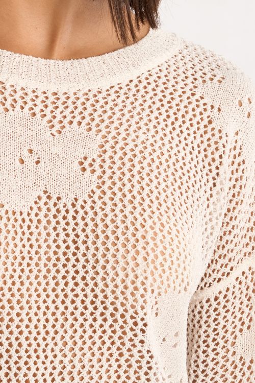Pull en maille fine avec détails fleurs