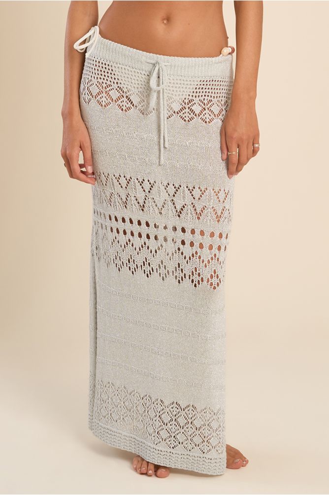 Long crochet beach skirt