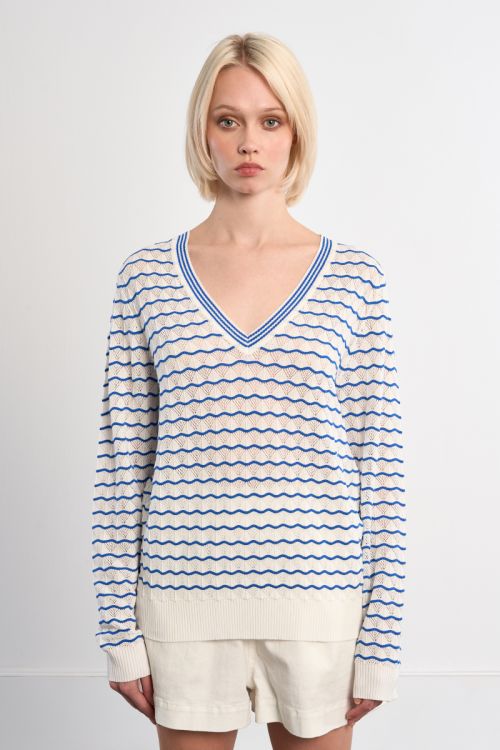 Jersey de mujer de manga larga, con estampado.