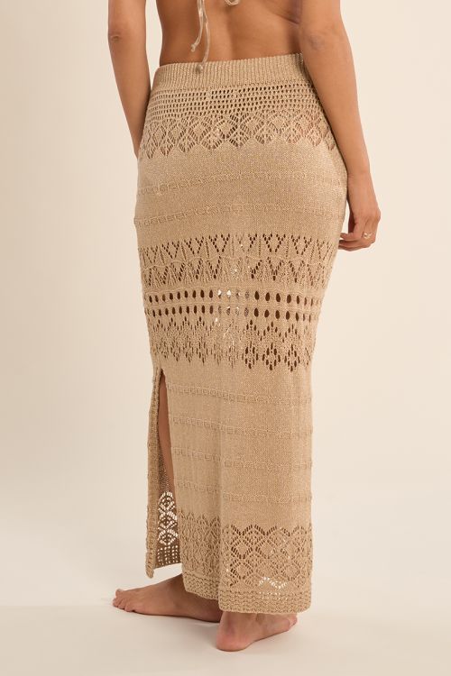 Long crochet beach skirt