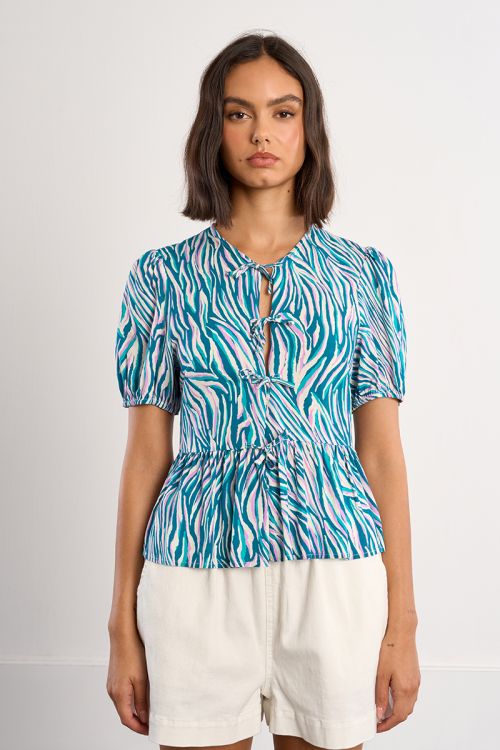 Zebra drawstring top