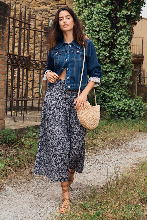 Long skirt, printed
