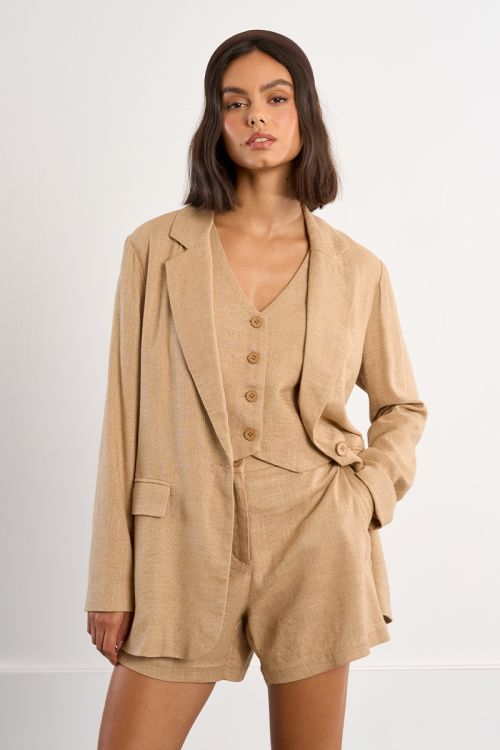 Straight linen blazer
