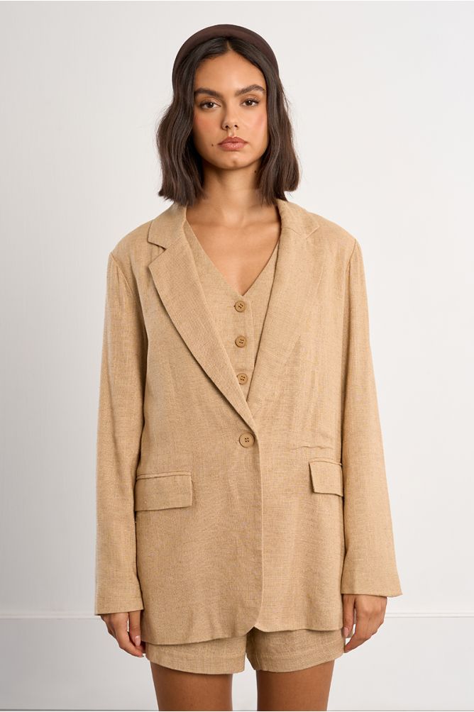 Blazer droit en lin