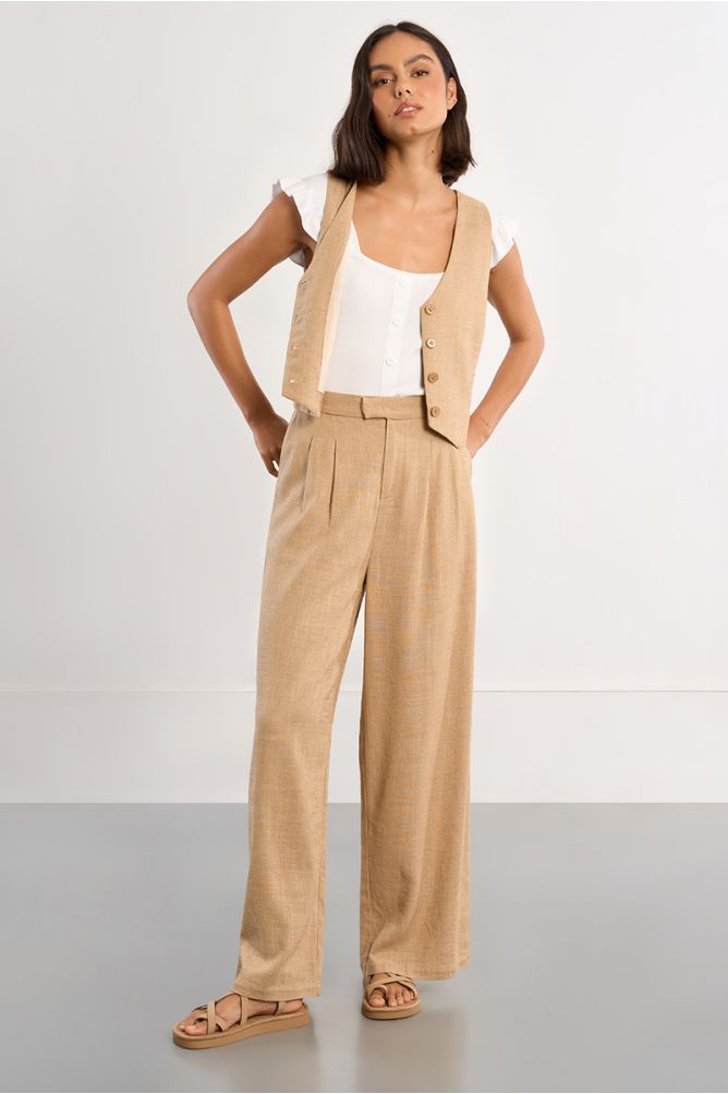Wide linen trousers