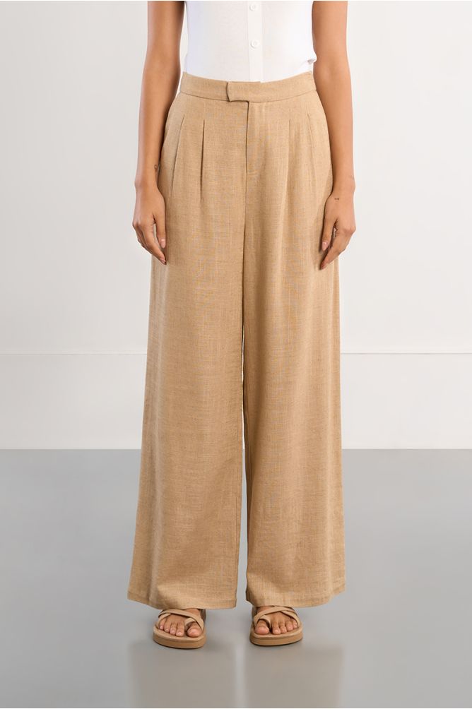 Pantalon large en lin