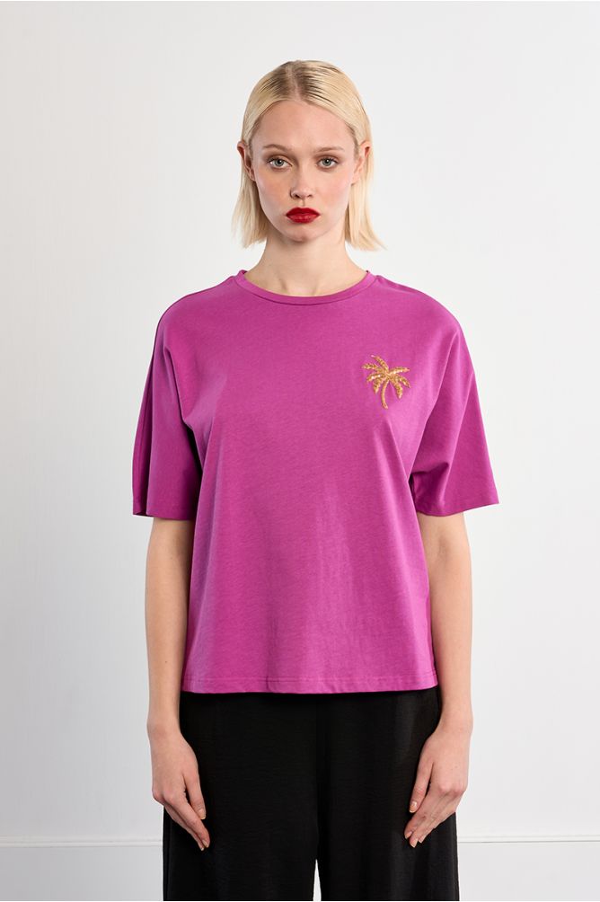 Camiseta de mujer de manga larga, con estampado.