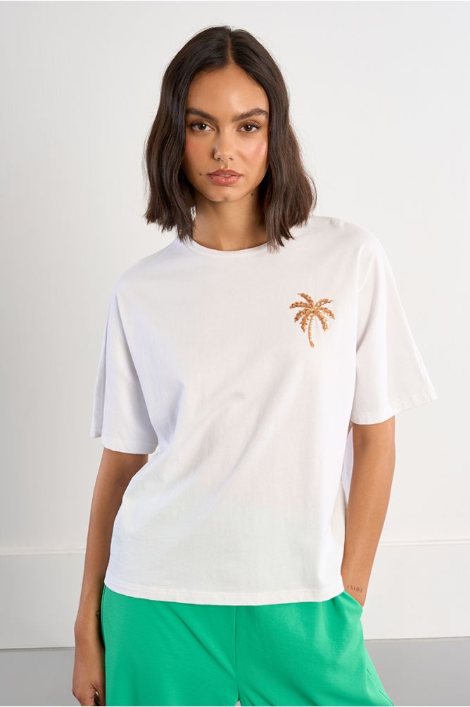 T-shirt oversize palmier