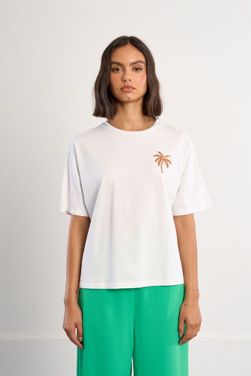 Camiseta de mujer de manga larga, con estampado.