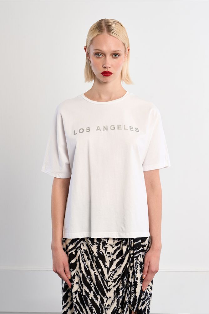 "Oversized cotton T-shirt ""Los Angeles"""