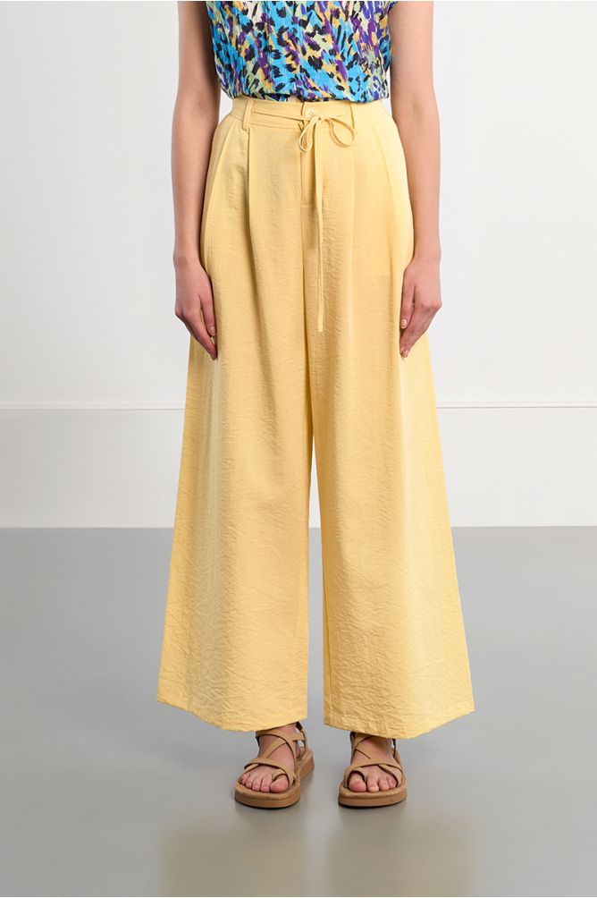 Wide-leg pants, high waist