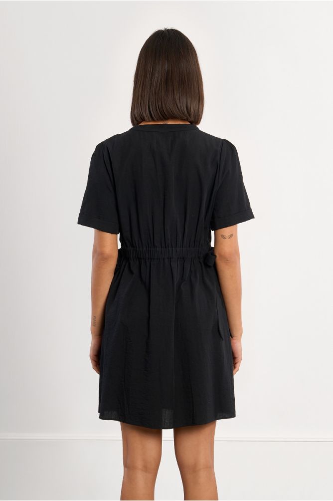 Mini dress with drawstrings