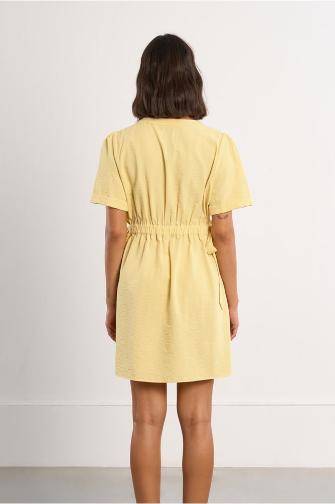 Mini dress with drawstrings