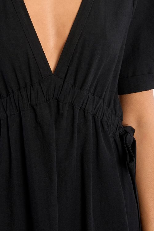 Mini dress with drawstrings