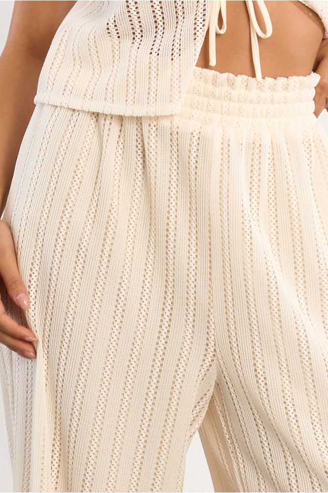 Wide pants with perforation