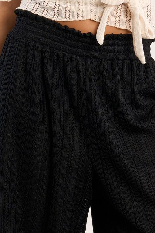 Wide pants with perforation