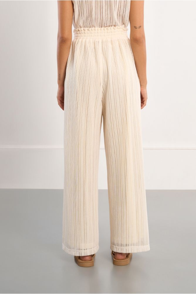 Pantalon large ajouré