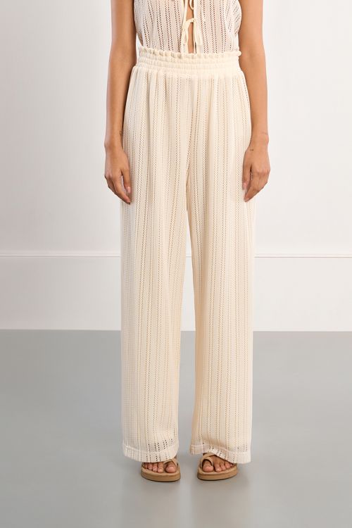 Pantalon large ajouré