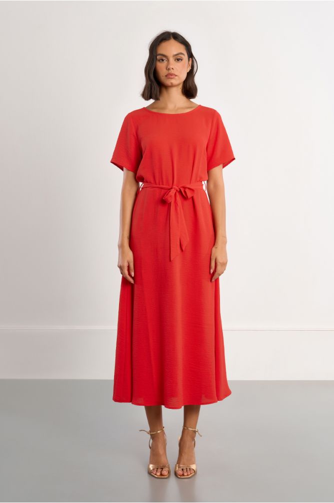 Robe maxi, ceinture à nouer
