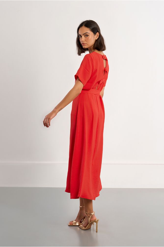 Robe maxi, ceinture à nouer