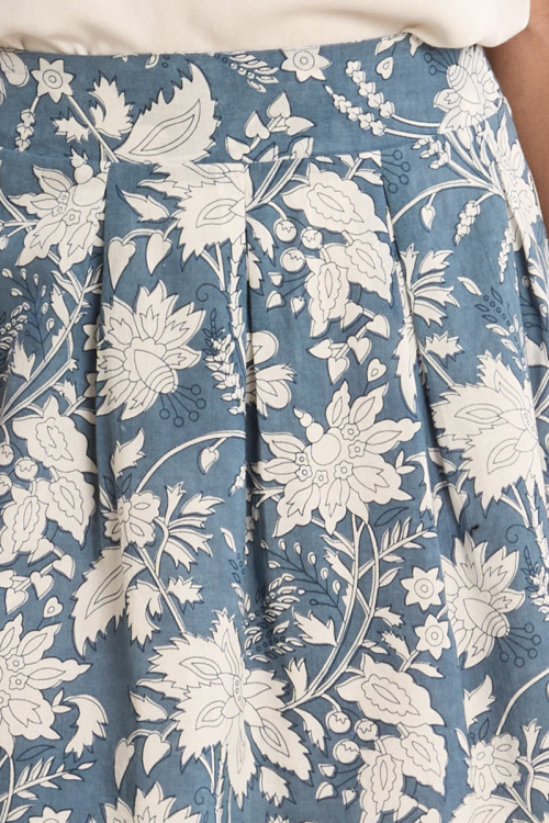 Printed mini skirt, in cotton