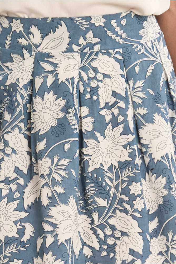 Printed mini skirt, in cotton