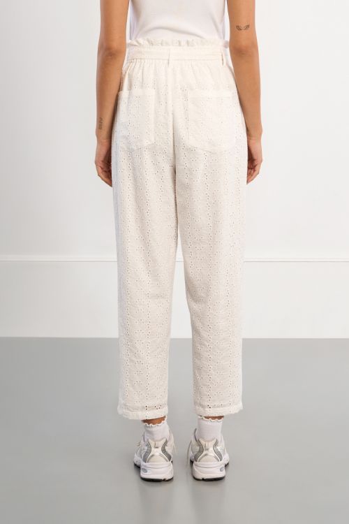 Cotton trousers, in broderie anglaise