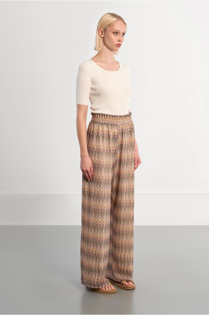 Wide leg trousers with graphic print