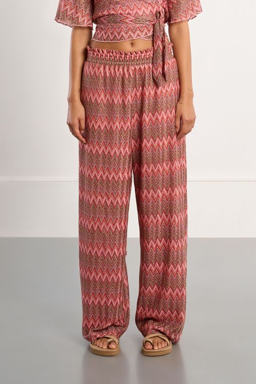 Pantalon large à imprimé graphique