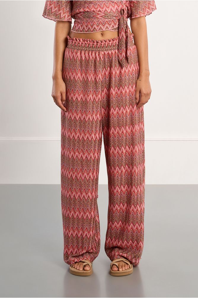 Pantalon large à imprimé graphique