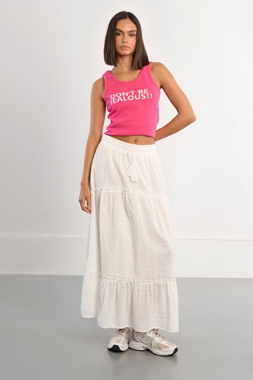 Jupe maxi en broderie anglaise